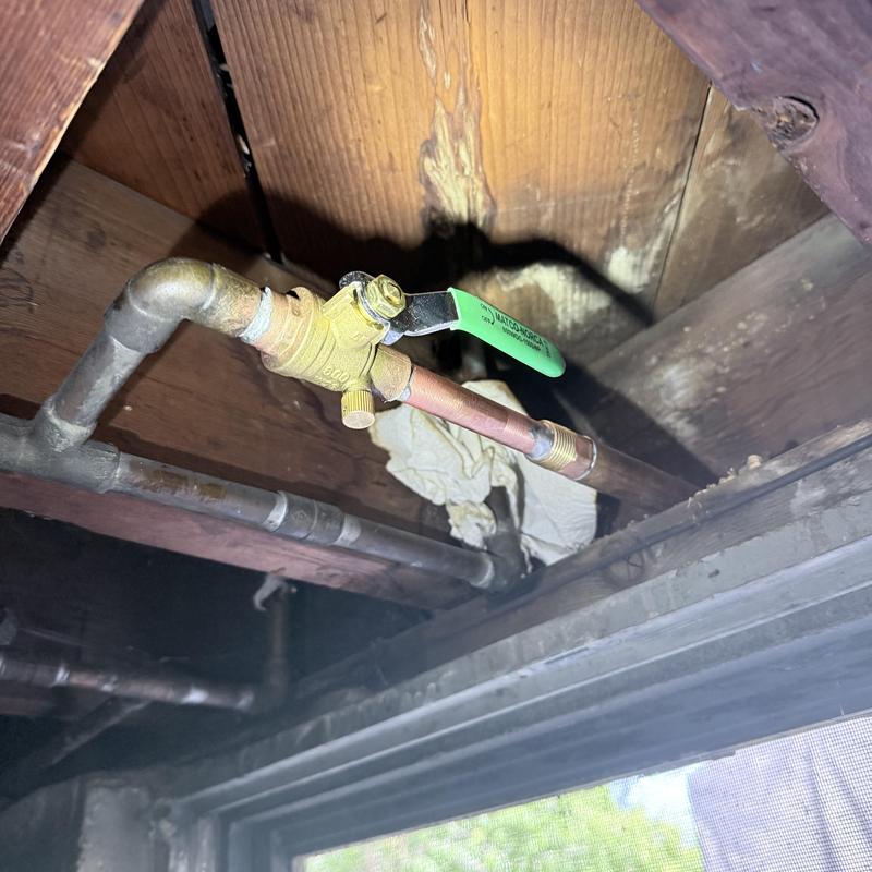 Outdoor faucet with new copper piping and valve installed