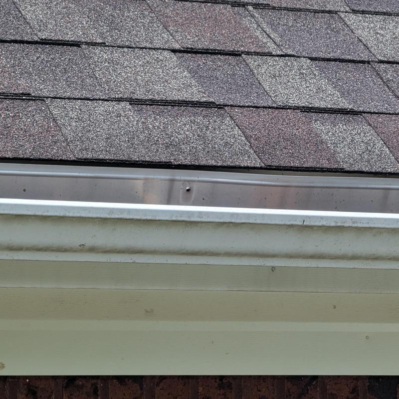 Roof shingles and metal drip edge on home exterior