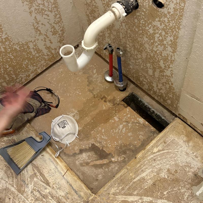 Bathroom vanity water line reroute with drain pipe installation Bathroom vanity water line reroute with drain pipe installation