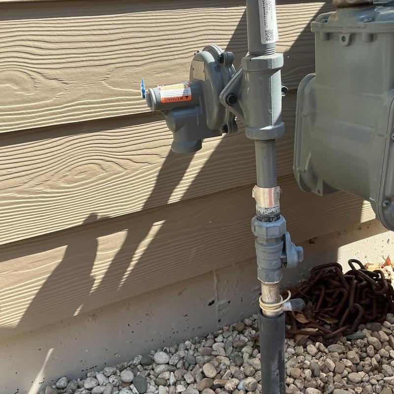 Gas meter and regulator with piping installation estimate