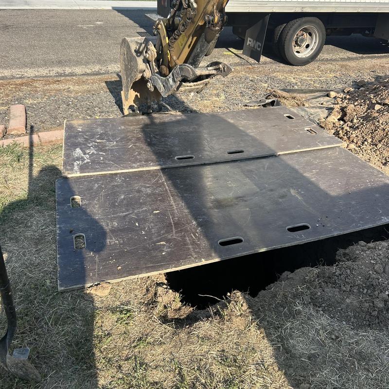 Asbestos concrete sewer line excavation with root intrusion Asbestos concrete sewer line excavation with root intrusion