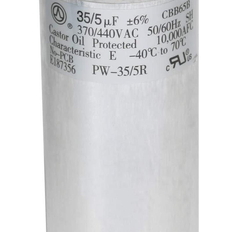 AC condenser start assist capacitor close-up