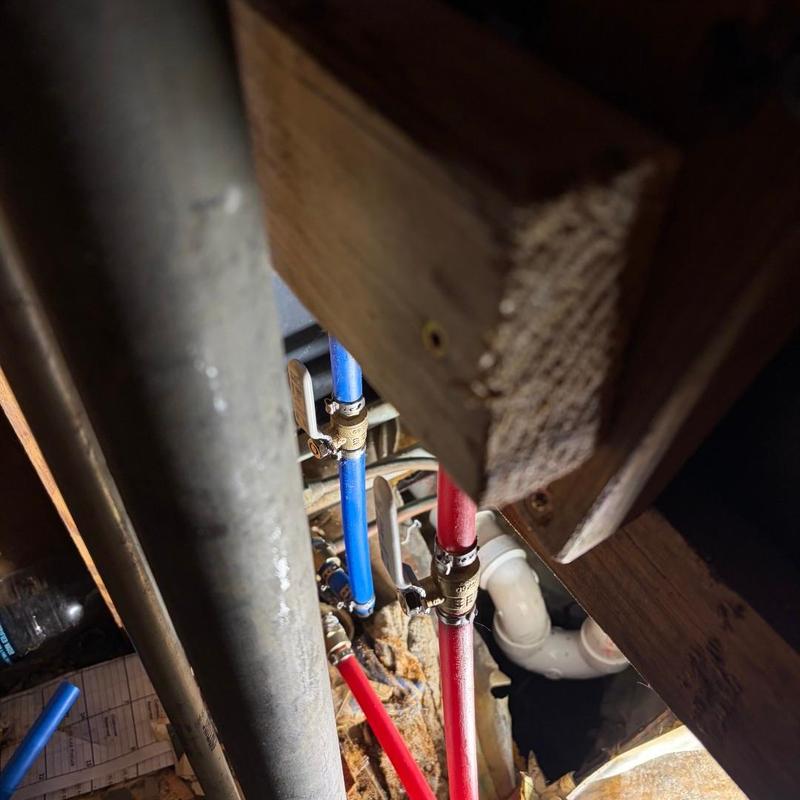 Shower valve and supply pipes replacement in basement Shower valve and supply pipes replacement in basement