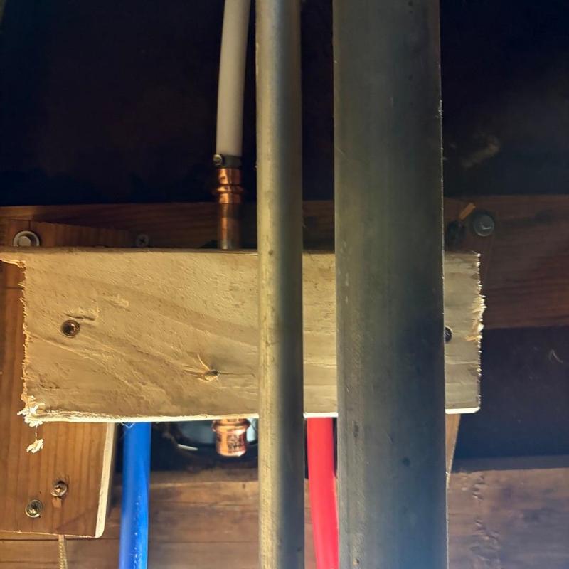 Shower valve and pipes with drain installation Shower valve and pipes with drain installation