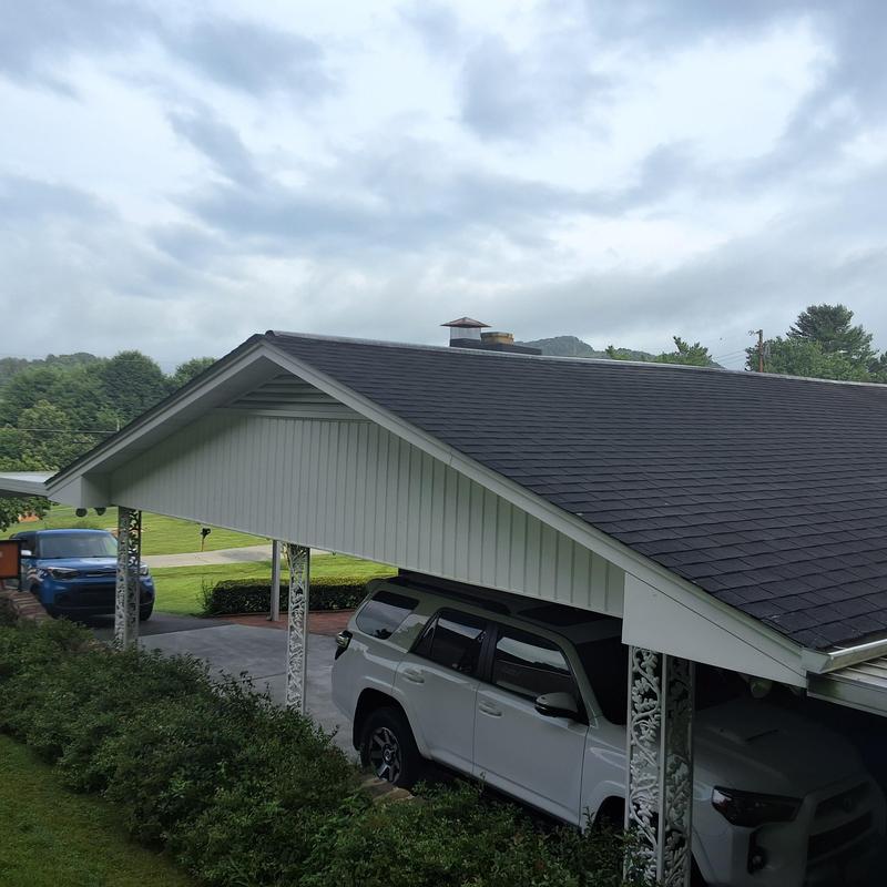 Asphalt shingle roof inspection showing aging and leak points