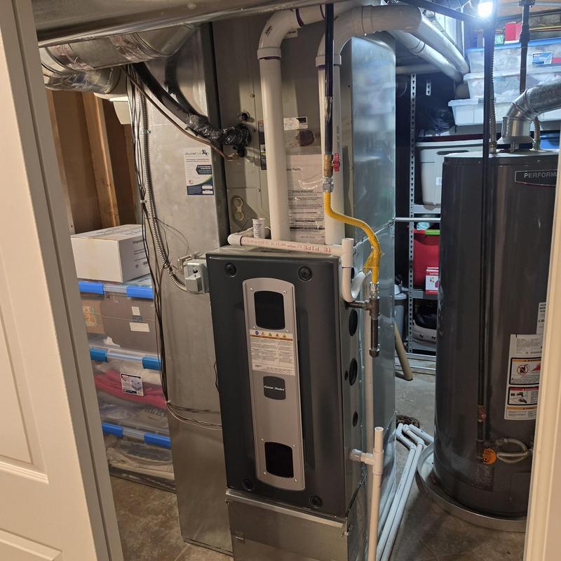 American Standard furnace unit with piping in basement American Standard furnace unit with piping in basement