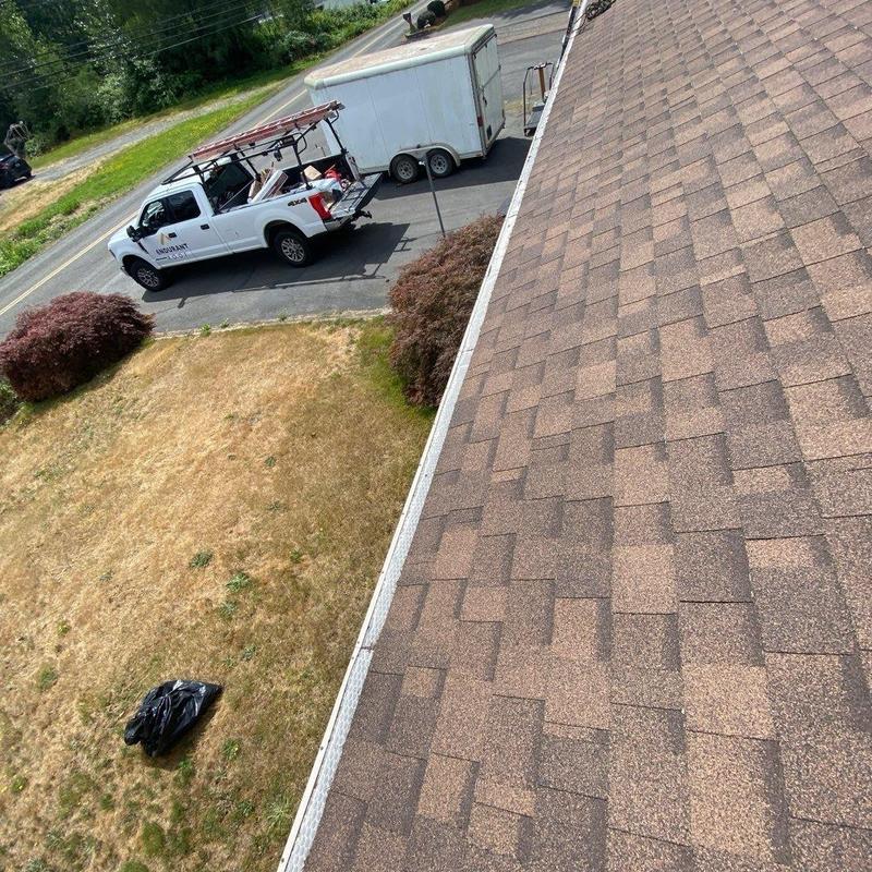 Roof gutter cleaning and debris removal in Arlington, WA