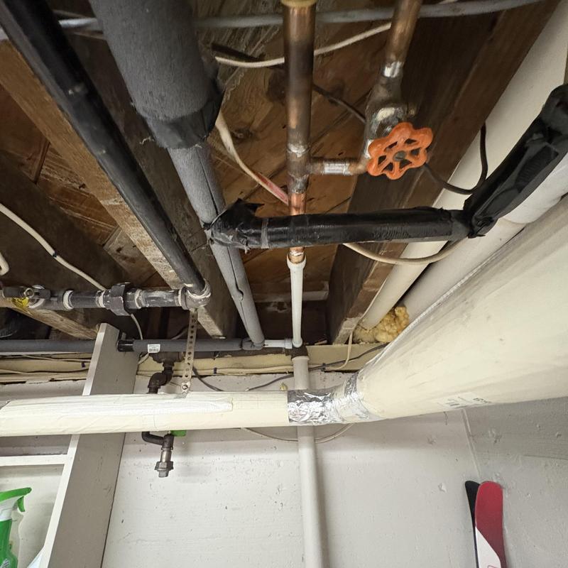 Three-quarter copper water main with new PEX piping