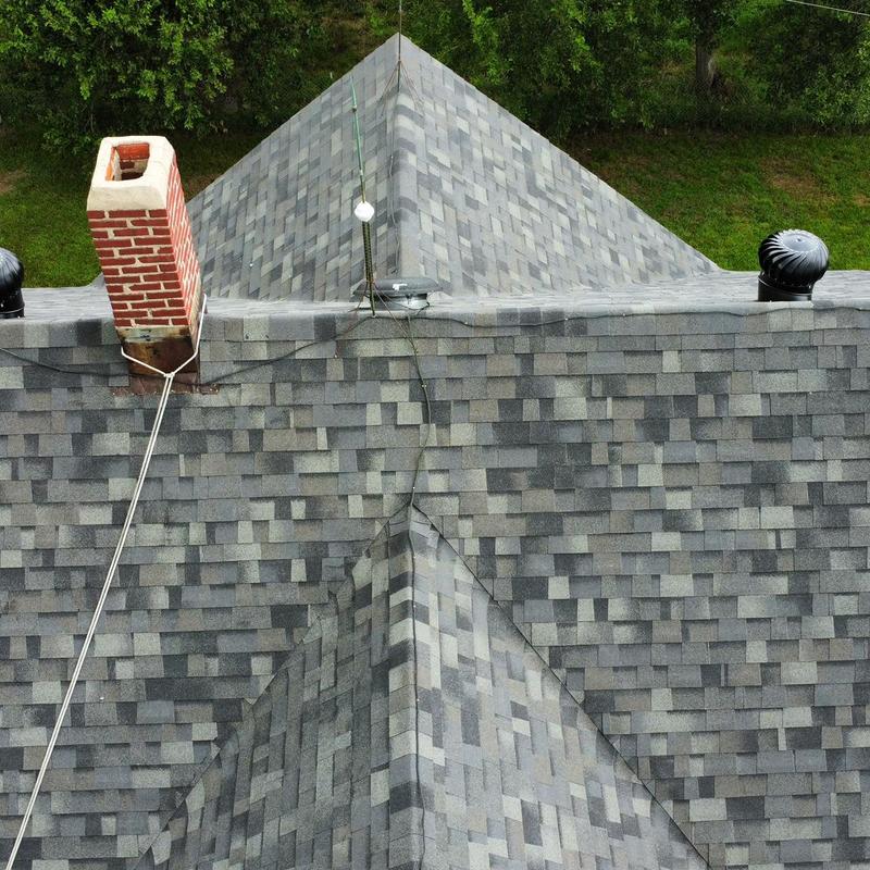 Malarkey 273 Legacy SG shingle roof with chimney and vents Malarkey 273 Legacy SG shingle roof with chimney and vents
