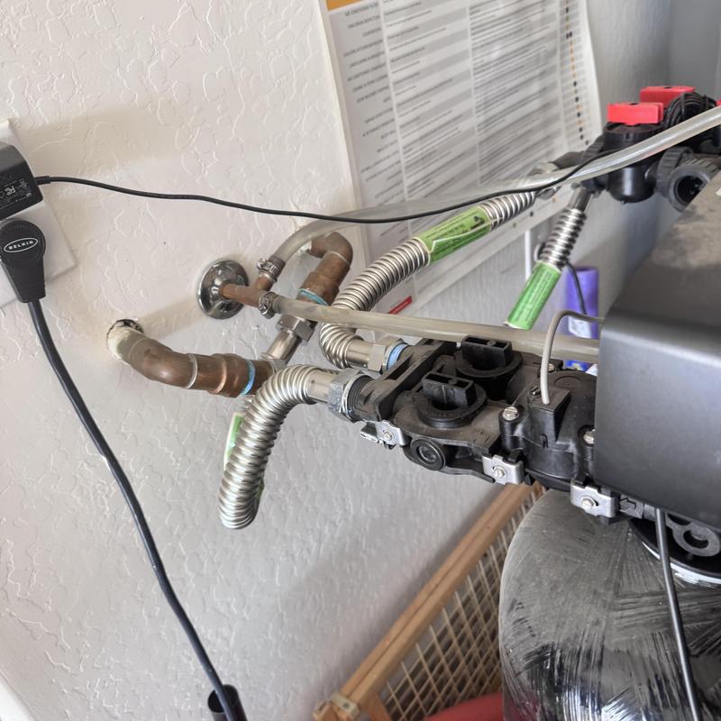 Residential water softener plumbing and valves installation Residential water softener plumbing and valves installation