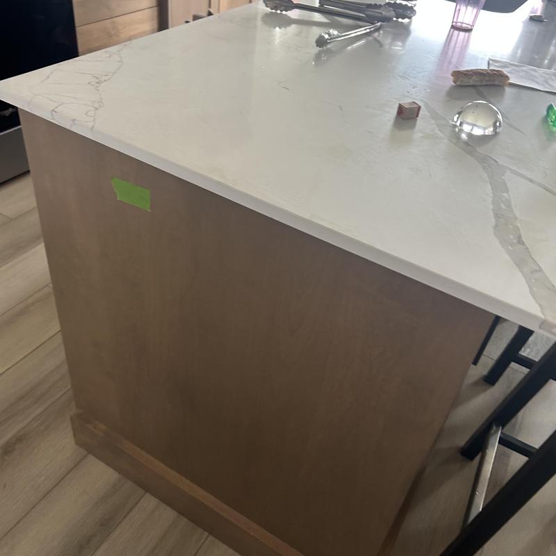 Kitchen island countertop with tools and markers Kitchen island countertop with tools and markers