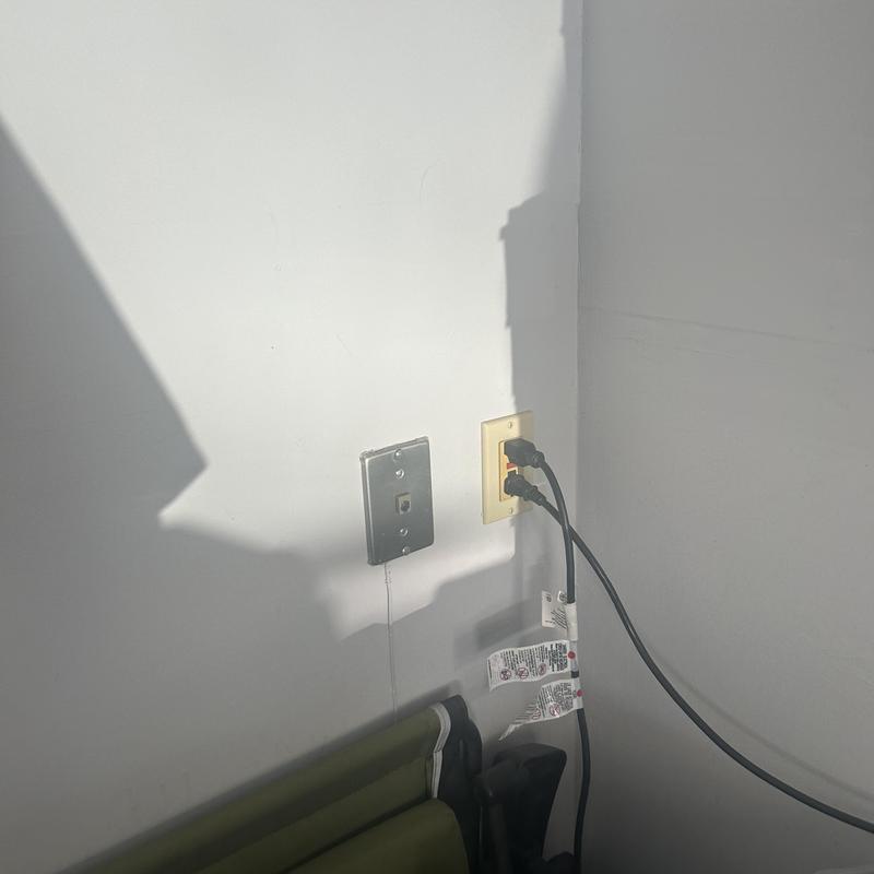 GFCI receptacle in garage with plugged-in cords