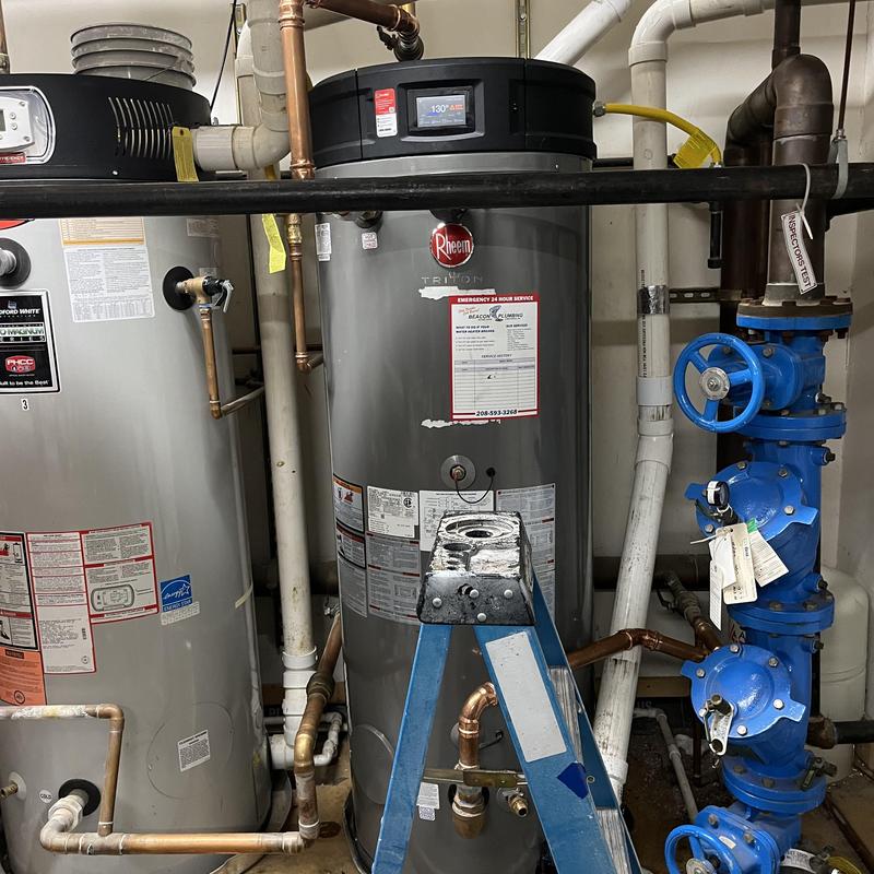 High efficiency commercial water heater with ladder High efficiency commercial water heater with ladder