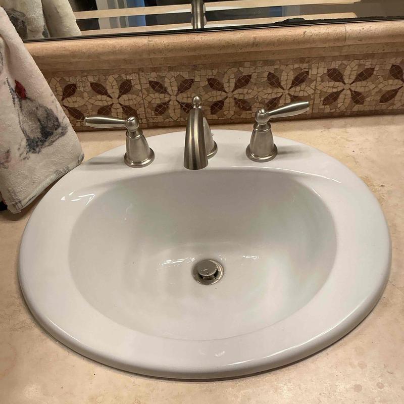 Widespread bathroom faucet and sink installation Widespread bathroom faucet and sink installation