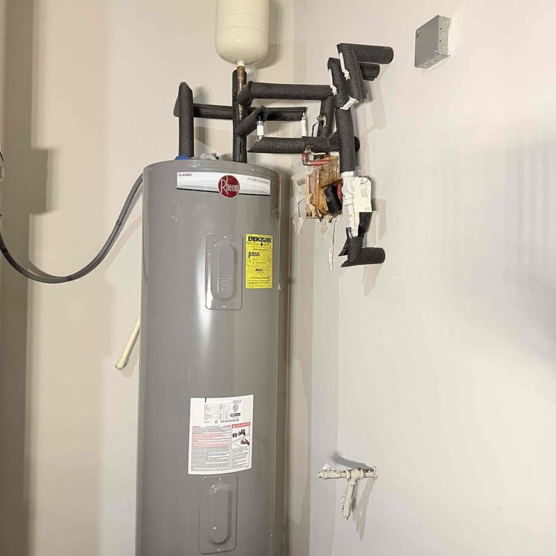 PEX hot water line and expansion tank repair in wall PEX hot water line and expansion tank repair in wall