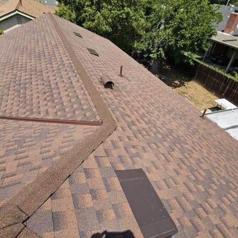 Shingle roof with vent pipes and flashing inspection Shingle roof with vent pipes and flashing inspection