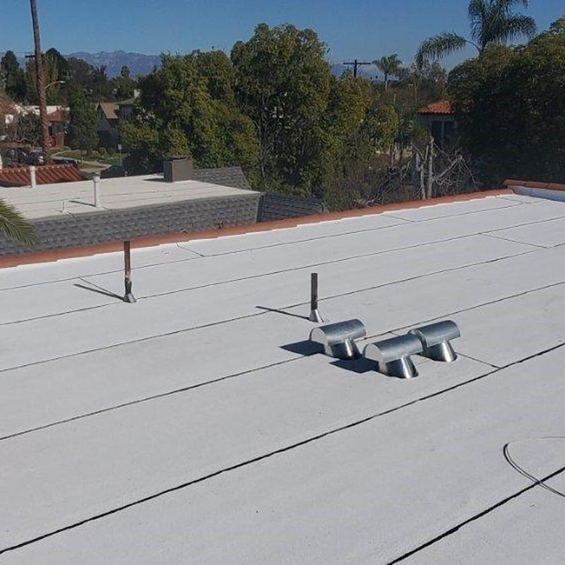 Flat roof membrane with metal vents in Pico Rivera Flat roof membrane with metal vents in Pico Rivera