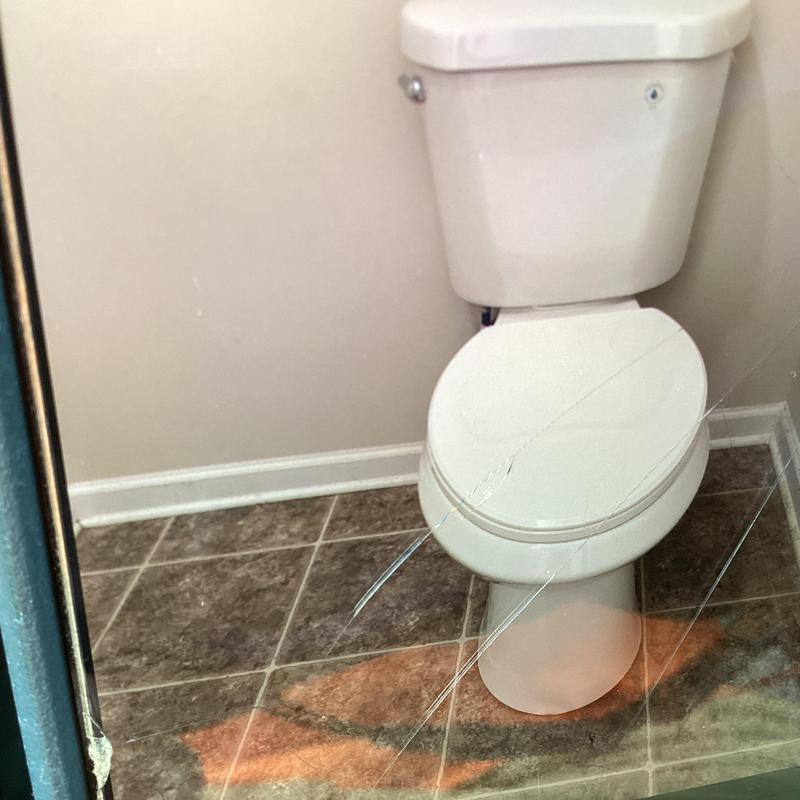 ADA elongated white toilet with new wax seal installed