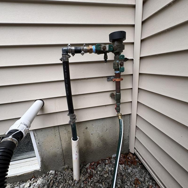 Irrigation line with poly pipe and valve fittings