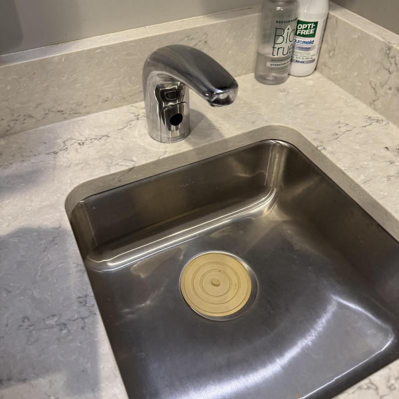 Sensor lavatory faucet with stainless sink and countertop Sensor lavatory faucet with stainless sink and countertop