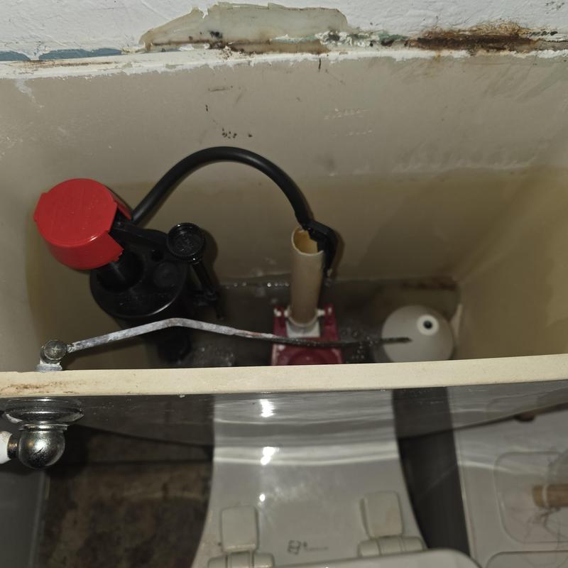 Toilet flush valve and fill valve inside tank Toilet flush valve and fill valve inside tank