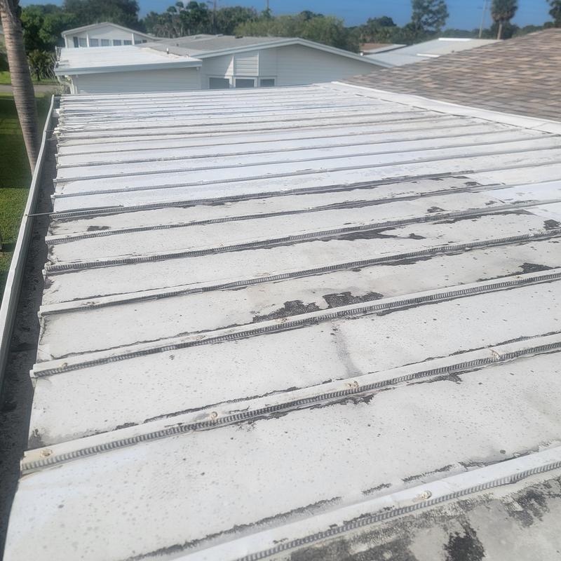 Metal roof panels with deteriorated sealer in Palm Bay Metal roof panels with deteriorated sealer in Palm Bay