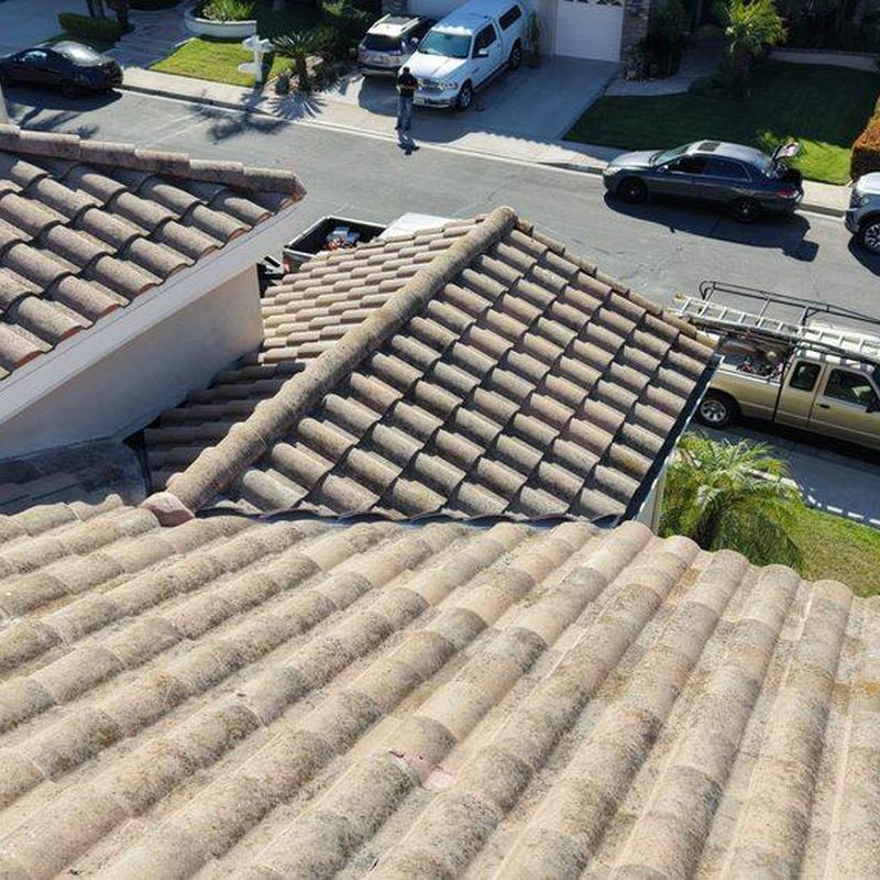 Tile roof inspection on residential home in Santa Fe Springs Tile roof inspection on residential home in Santa Fe Springs
