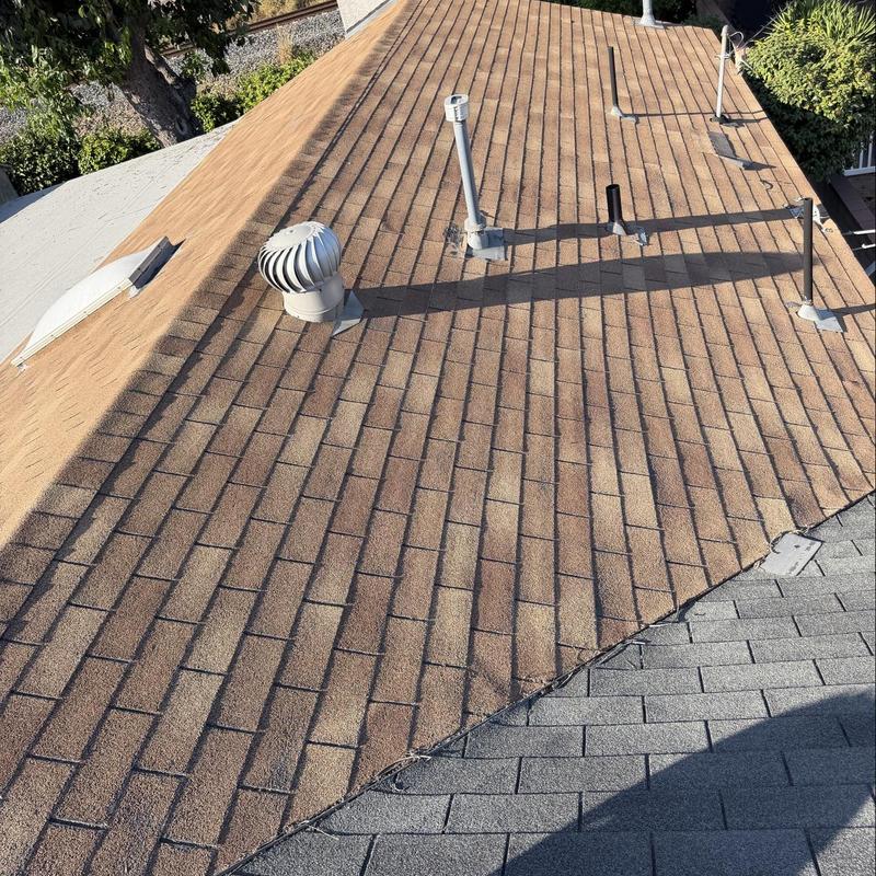 Shingle roof with vents and exhaust pipes inspection Shingle roof with vents and exhaust pipes inspection