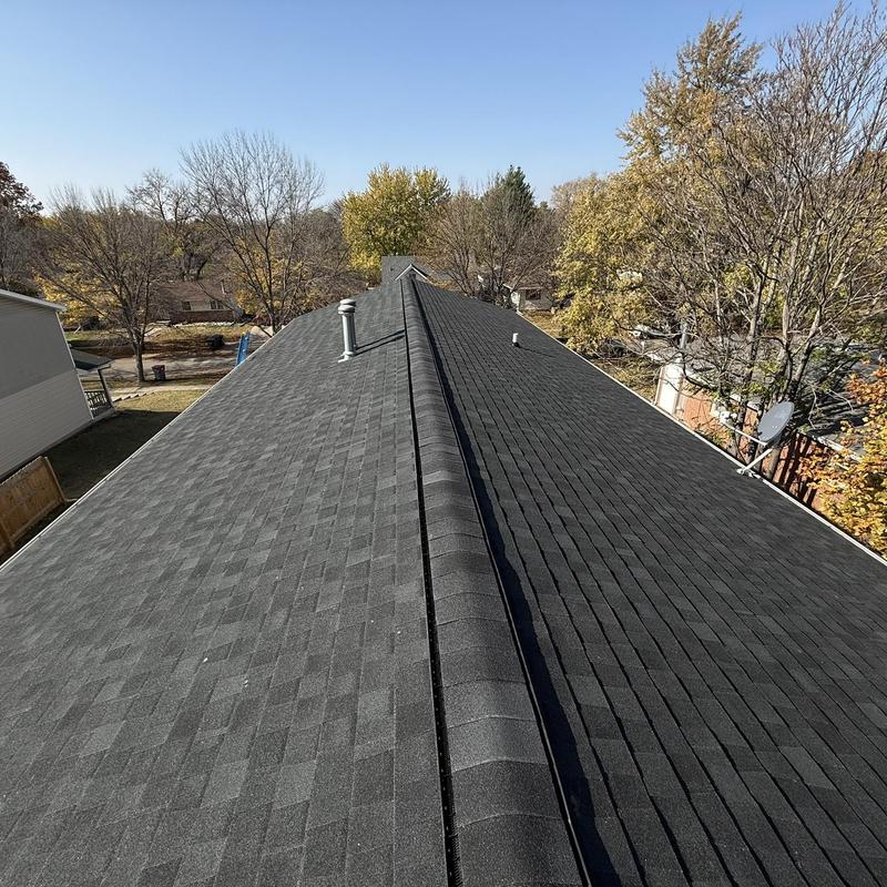 Tamko Titan XT asphalt shingle roof with ridge vents Tamko Titan XT asphalt shingle roof with ridge vents