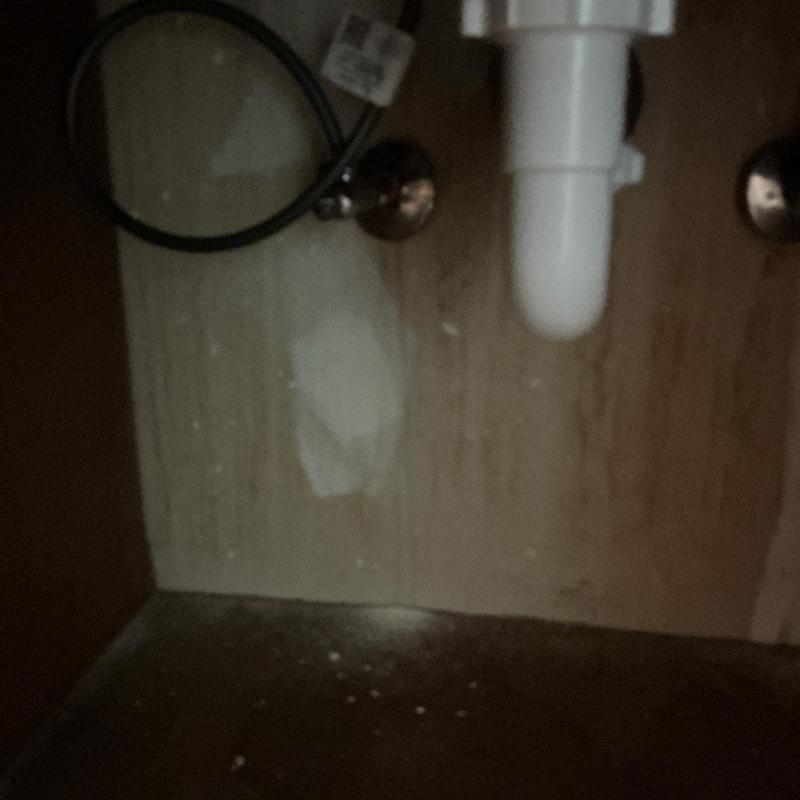 PEX water line with emergency shut off valve under sink