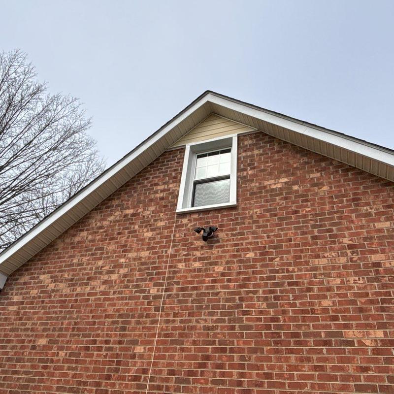 Roofing system with hail damage and window trim