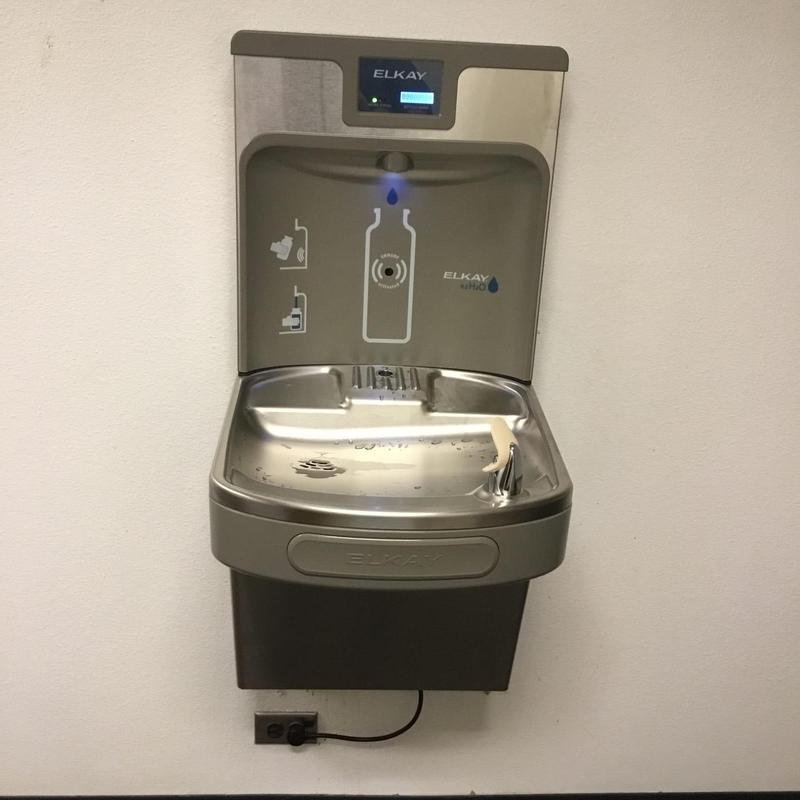 Elkay sensor water bottle filling station installed Elkay sensor water bottle filling station installed