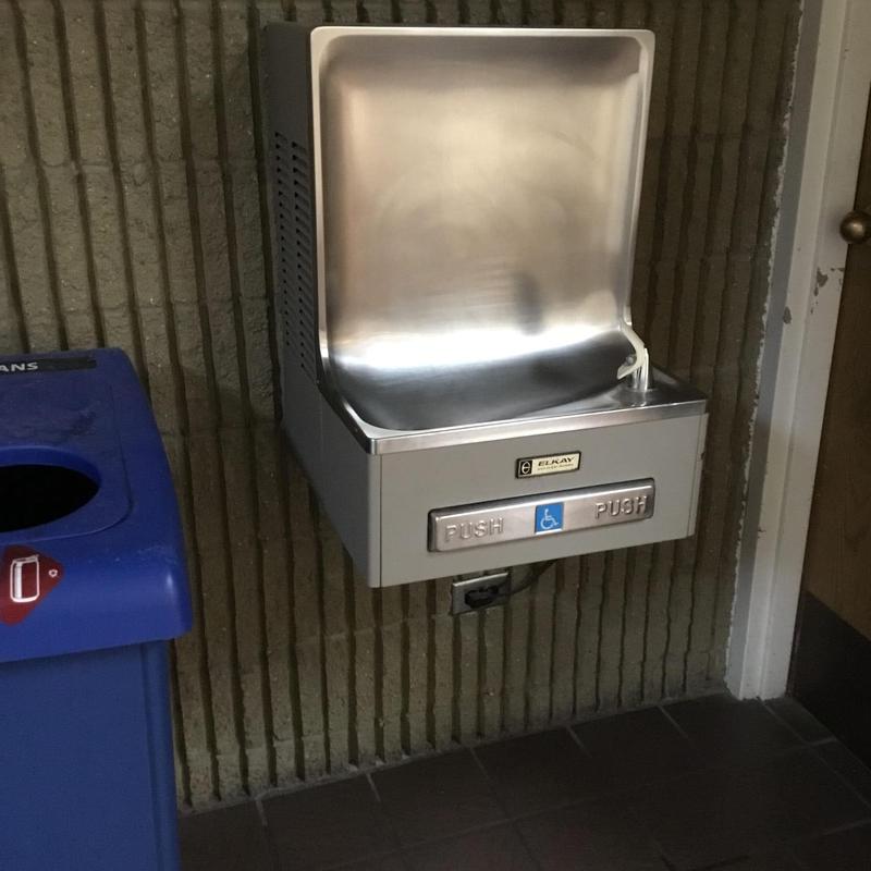 Stainless steel drinking fountain with push buttons Stainless steel drinking fountain with push buttons