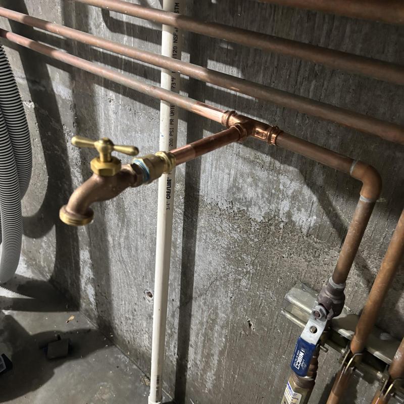 Pool filler hose bib installation on copper piping