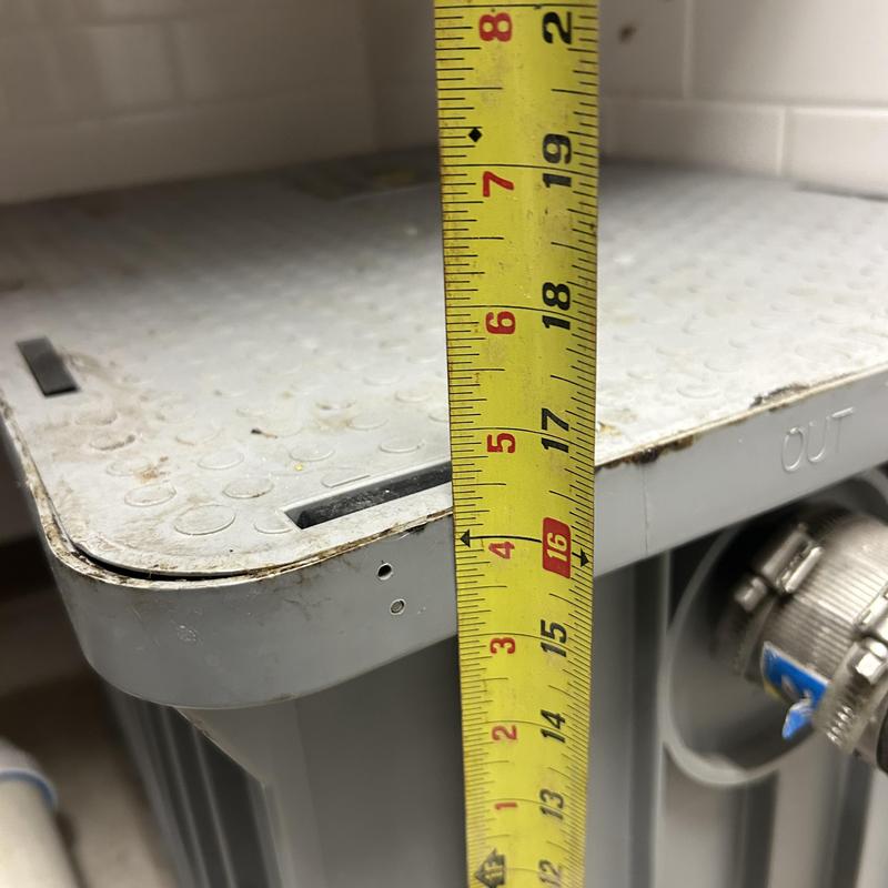 Under sink plastic grease trap with measuring tape Under sink plastic grease trap with measuring tape