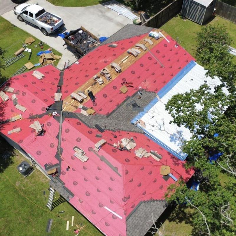 Residential roof underlayment installation in Pearland TX