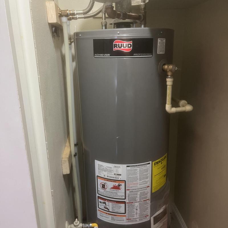 Water heater with new PEX piping installation