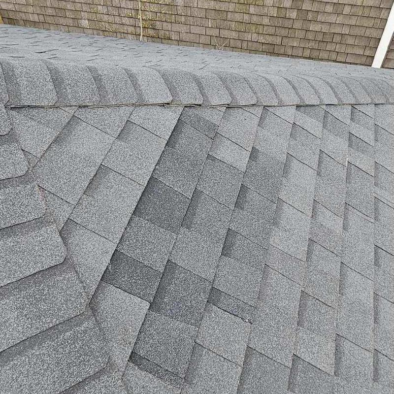 Certainteed Landmark AR Class 3 shingles on roof ridge Certainteed Landmark AR Class 3 shingles on roof ridge