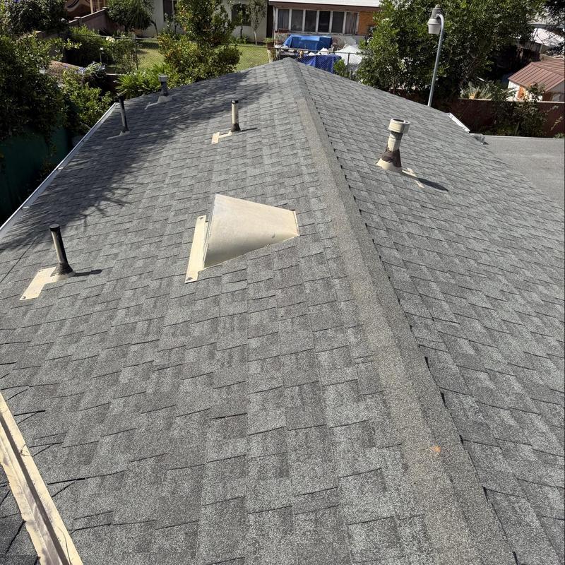 Shingle roof with vents and ridge cap in Covina, CA Shingle roof with vents and ridge cap in Covina, CA