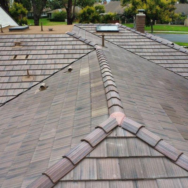 Tile roof ridge and field tiles with vents in Brea, CA Tile roof ridge and field tiles with vents in Brea, CA