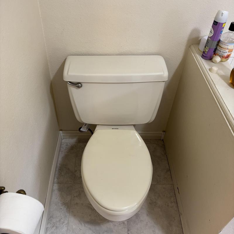Toilet replacement in master bathroom with emergency shutoff Toilet replacement in master bathroom with emergency shutoff