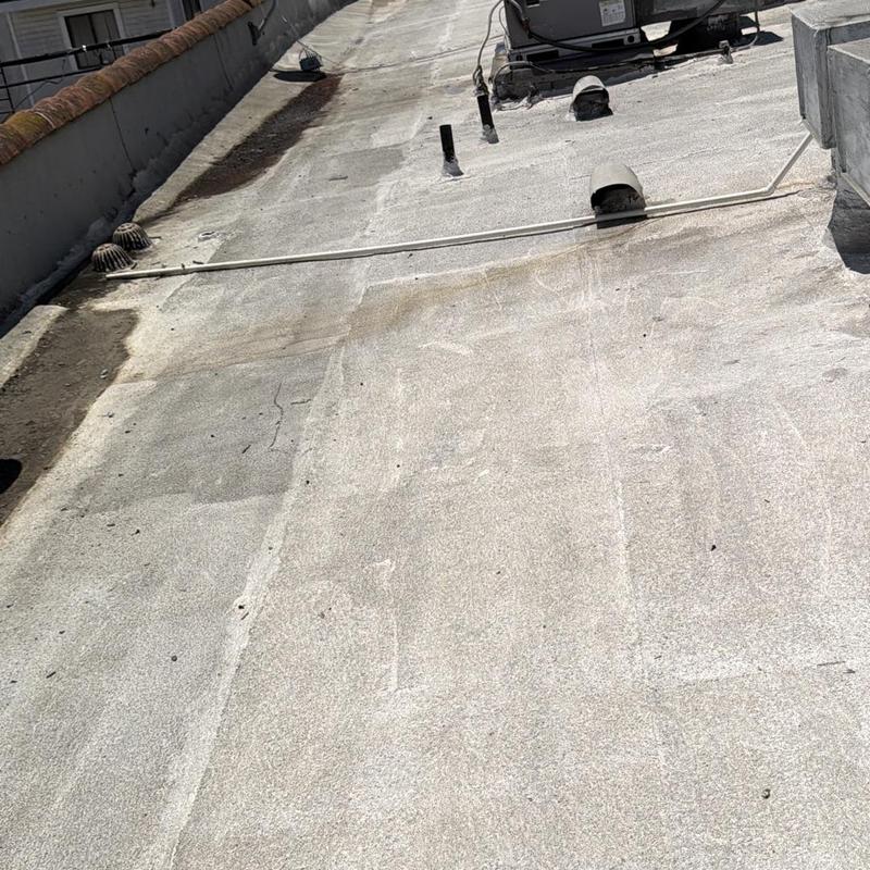 Flat roof torch down roll with vent pipes Flat roof torch down roll with vent pipes
