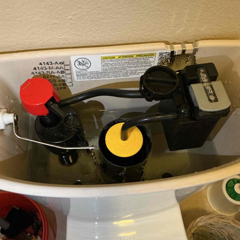 Kohler toilet fill valve and flush assembly inside tank Kohler toilet fill valve and flush assembly inside tank