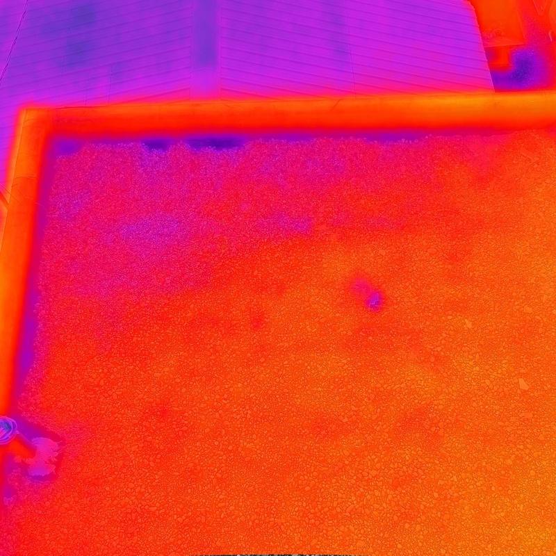 Flat roof thermal scan showing moisture detection Flat roof thermal scan showing moisture detection