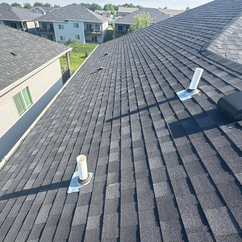 IPS galvanized steel base pipe flashing on shingle roof IPS galvanized steel base pipe flashing on shingle roof