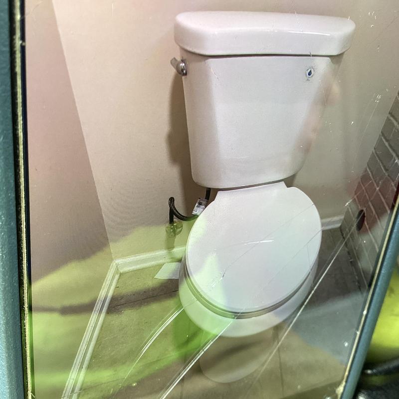 Elongated ADA white toilet with angle stop replacement