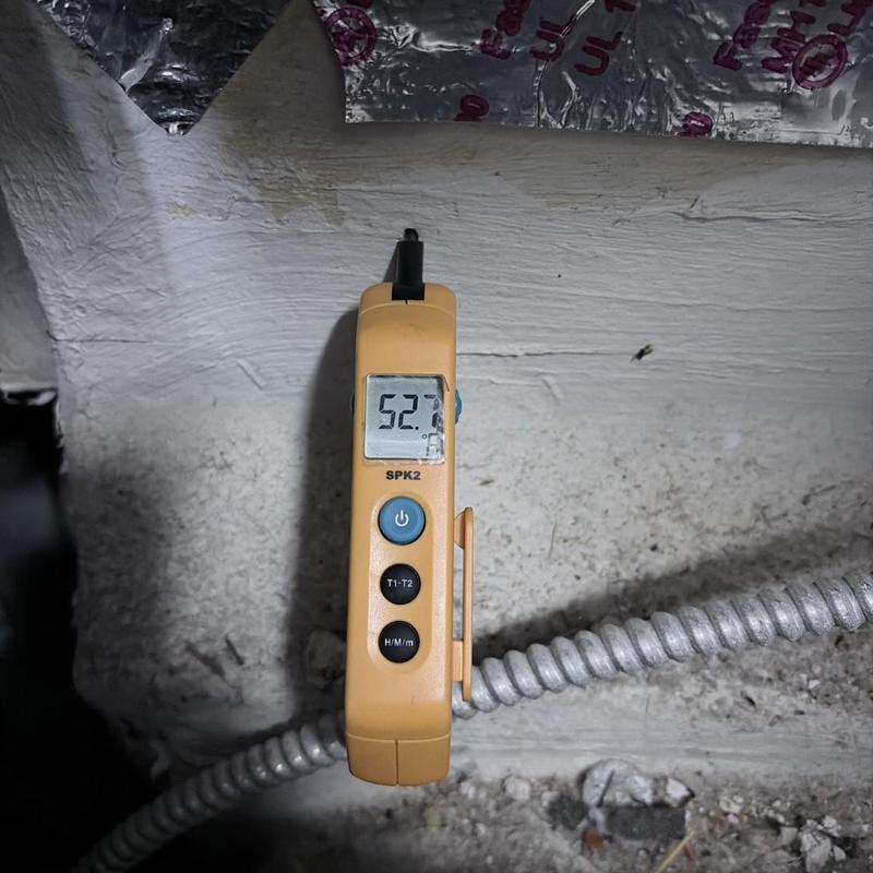 Air conditioner vent temperature measuring 52.7°F Air conditioner vent temperature measuring 52.7°F