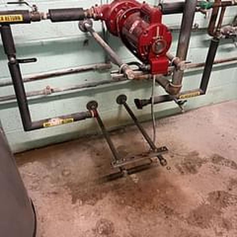 Recirculation tower pump with plumbing and electrical connections Recirculation tower pump with plumbing and electrical connections