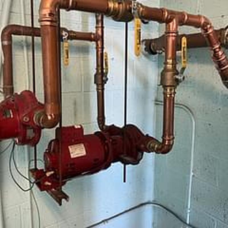 Recirculation pumps with new copper plumbing fittings Recirculation pumps with new copper plumbing fittings