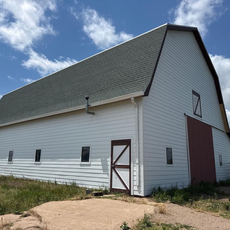 James Hardie Cedarmill lap siding on barn exterior James Hardie Cedarmill lap siding on barn exterior